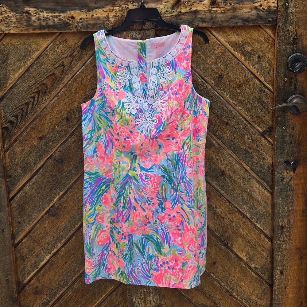 Lilly Pulitzer Shift Dress In Fan Sea Pants - Picture 2 of 7